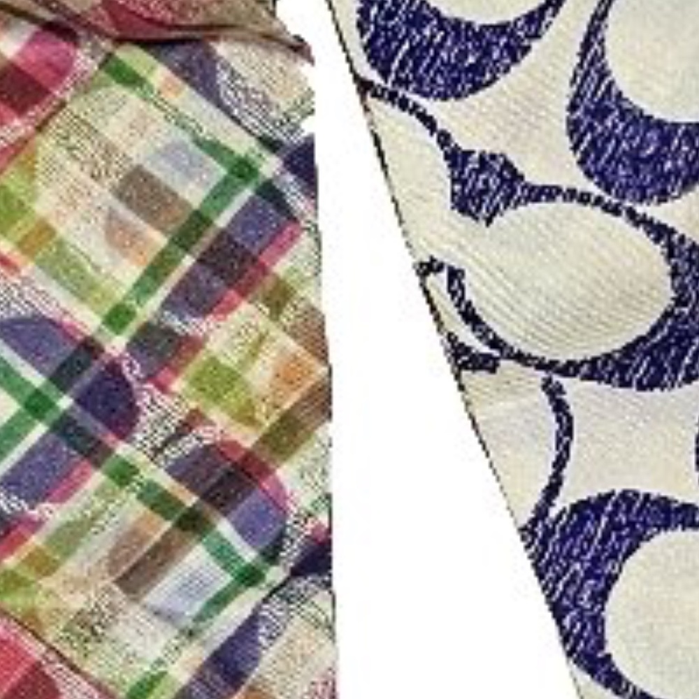 COACH SIGNATURE  SIGNATURE C/MADRAS 100% SILK PONYTAIL SCARF NWT RETIRED - Picture 5 of 5